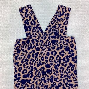 LNA workout leopard crop tank
